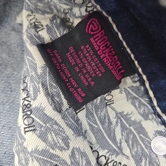 Y2K Deadstock Bootcut Jeans Rock & Roll Denim Size 27 Dark Wash Mid Rise - Picture 12 of 12